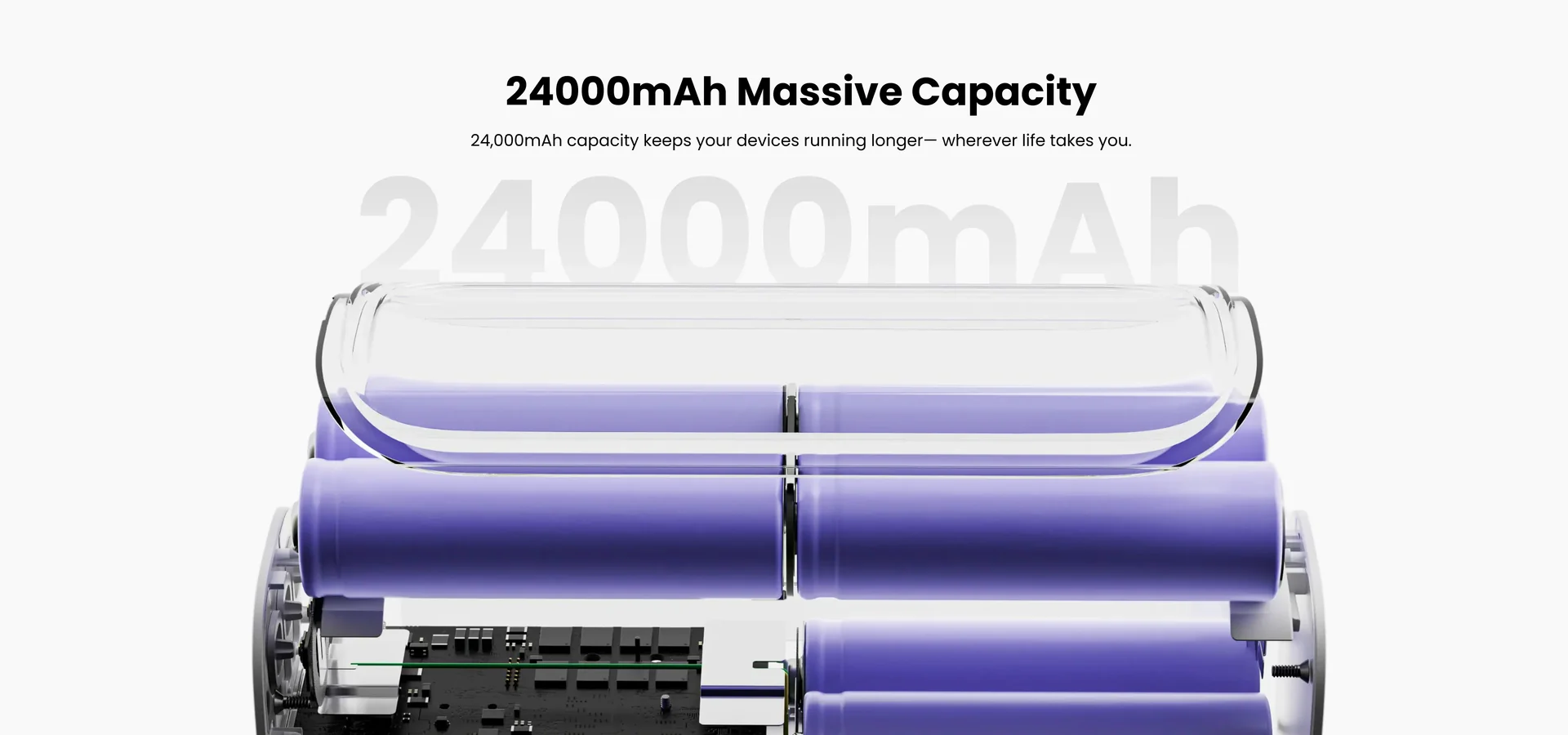 24,000mAh massive capacity